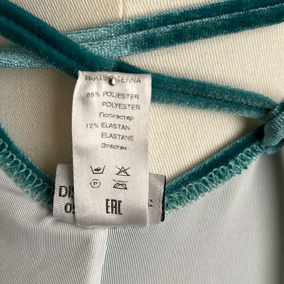 NWOT - Cotazur - Plunge Front Velvet and Mesh Peekaboo One-Piece Swimsuit - M/6 - Picture 9 of 9